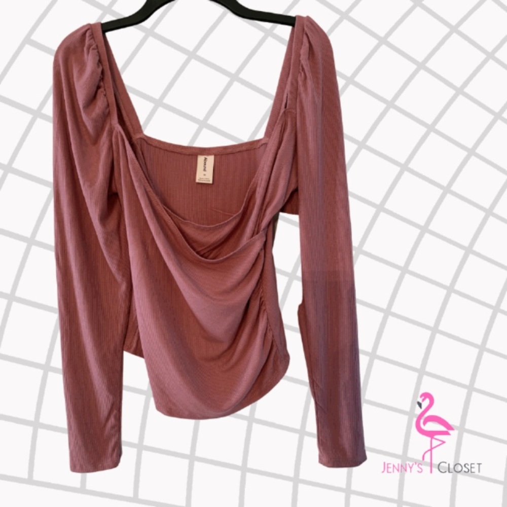 Abound, Size M, Pink Nostalgia Faux Wrap Top